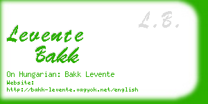 levente bakk business card